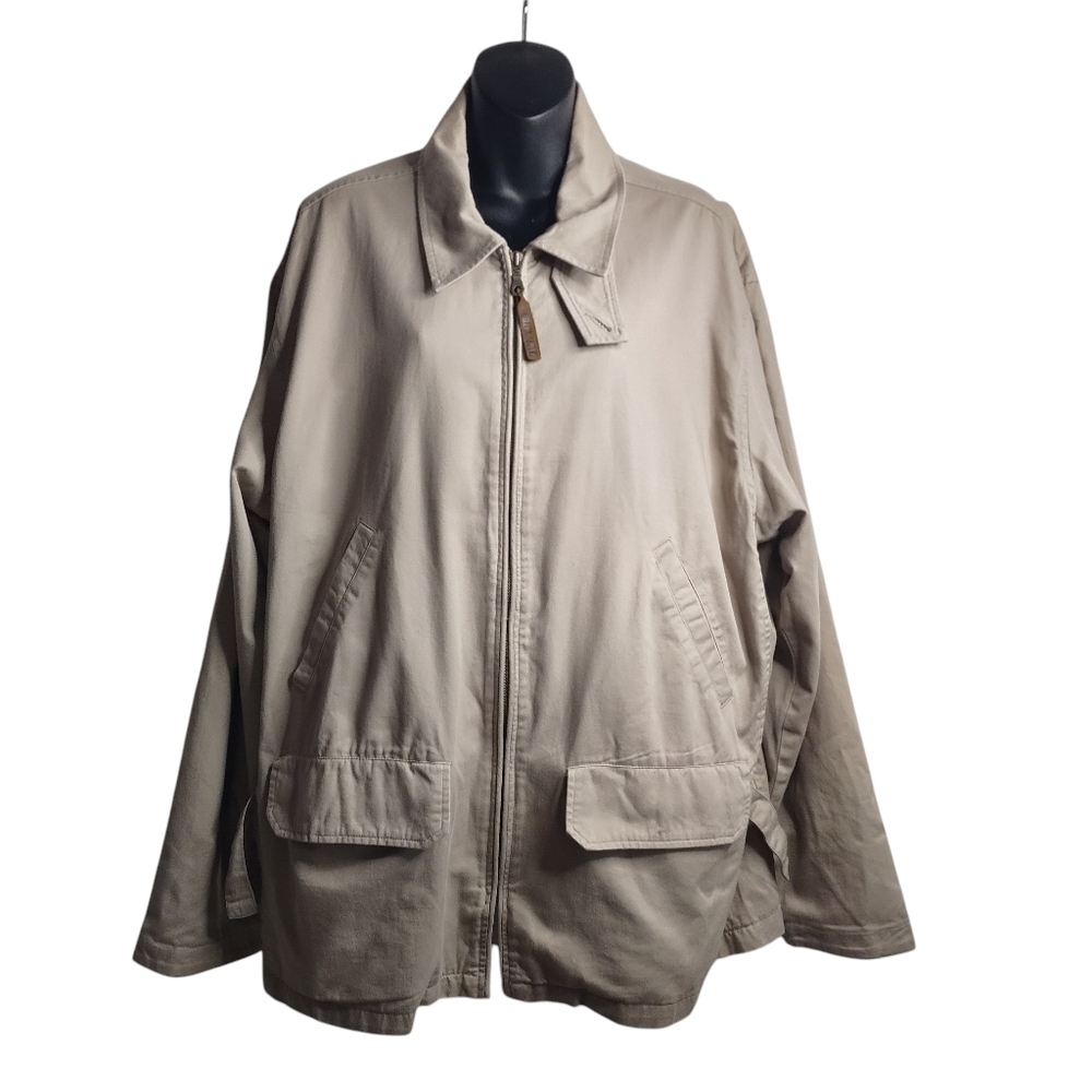VTG Fieldmaster Men's Size Large Beige Zip Up Pockets Lined  Jacket Size L